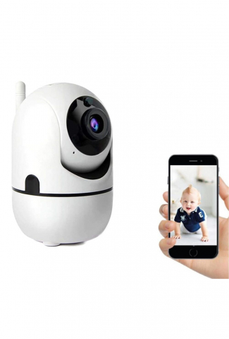 Set Baby Monitor Wireless , Monitorizare Video Audio Bebelusi , Vedere Nocturna, Sunet Bidirectional, Functie Push To Talk, Rotire Automata, Full HD 2MP 1920*1080, Senzor Miscare, Alb [8]