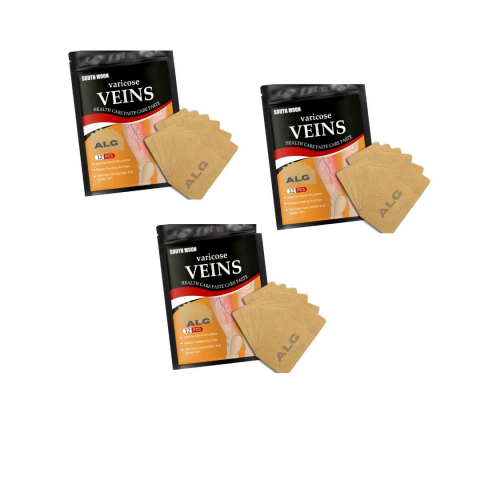 PROMOTII - Set x 3 Pachete Plasturi Pentru Varice (vene varicoase), ALG™ , Senzatia de Picioare Grele si Obosite, din plante naturale,dimensiuni 7x10 cm, Pachet 12 Bucati