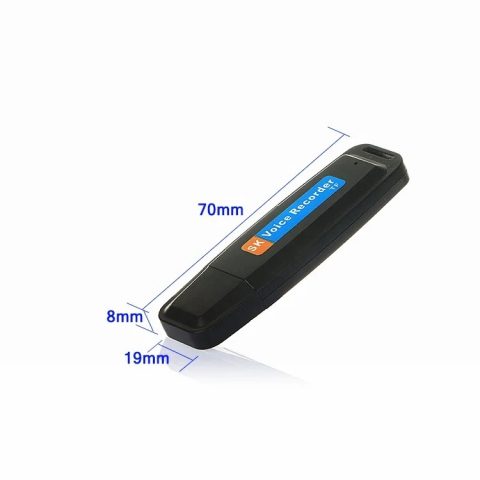 Stick Reportofon ALG™, USB, Inregistrare Audio Spion, Design Realistic tip Breloc, Negru [3]