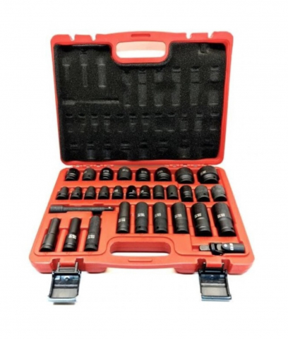 PROMOTII - Trusa Chei Tubulare ALG™, de Impact, Chei Lungi si Scurte 1/2" ,set 32 piese, material CR-Mo, prelungitor 12,5 cm, cutie depozitare inclusa