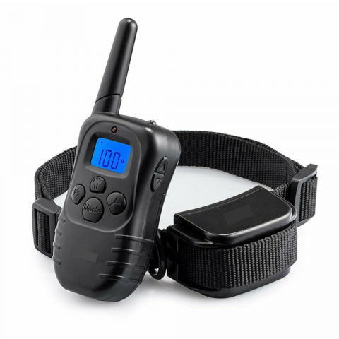 SPORT SI TIMP LIBER - Zgarda Electrica pentru Latrat si Dresaj, ALG™, Nivel reglabil 0-100, raza actiune 300 metri, LED Lanterna, Reincarcabila, Negru