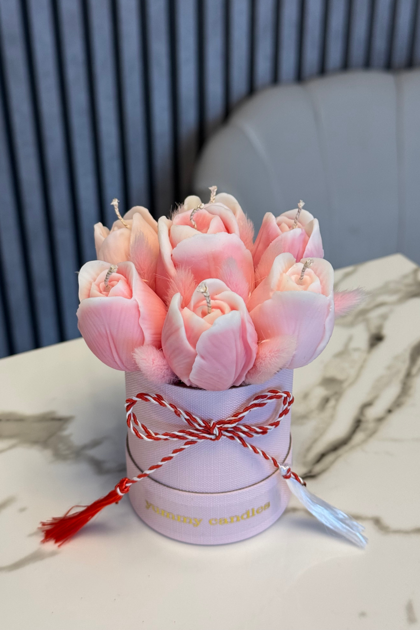 Aranjament Mini – 7 Lalele Roz [2]