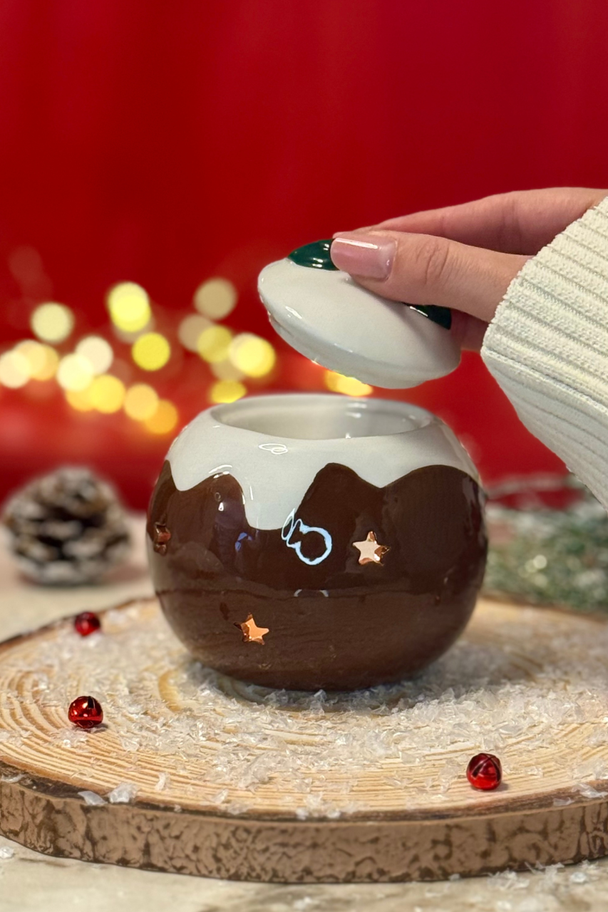 Difuzor Aromaterapie Budincă de Crăciun – ceramică festivă, pentru uleiuri și wax melts [2]