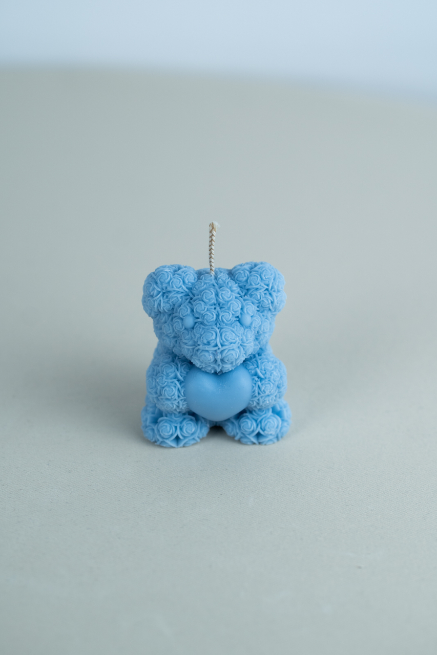 Lumanare Mini Ursulet cu inima albastra [2]