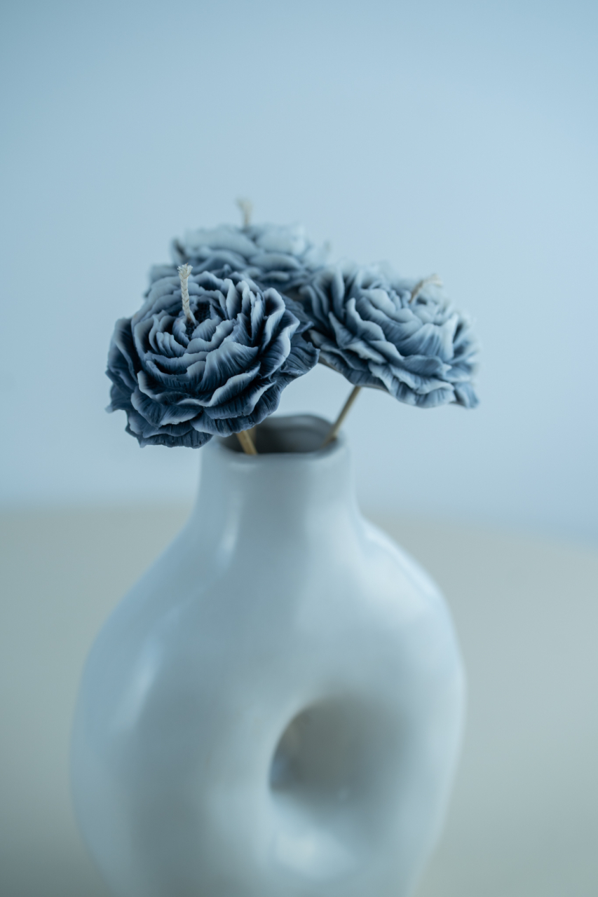 Set flori din ceara negre - Peony [2]