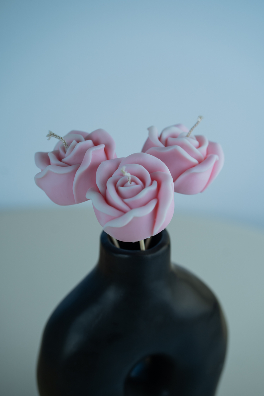 Set flori din ceara roz  - Rose [2]