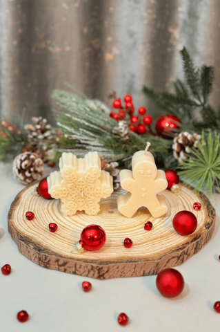 Set Lumanari Craciun – Fulg de nea si Gingerbread