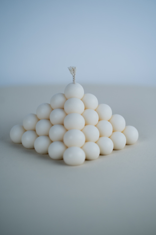 Lumanari Albe - Lumanare Piramida Bubble alba