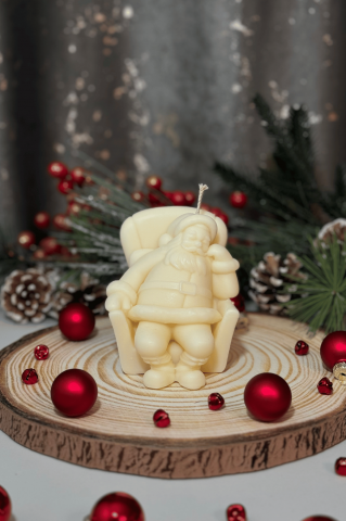 Lumanari Craciun - Lumanare Santa Claus alba
