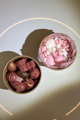 Pachet Paste Wax Melts Pink Blossom si Ciocolata belgiana cu lapte si zmeura [1]