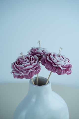 Set flori din ceara mov rose - Peony [1]