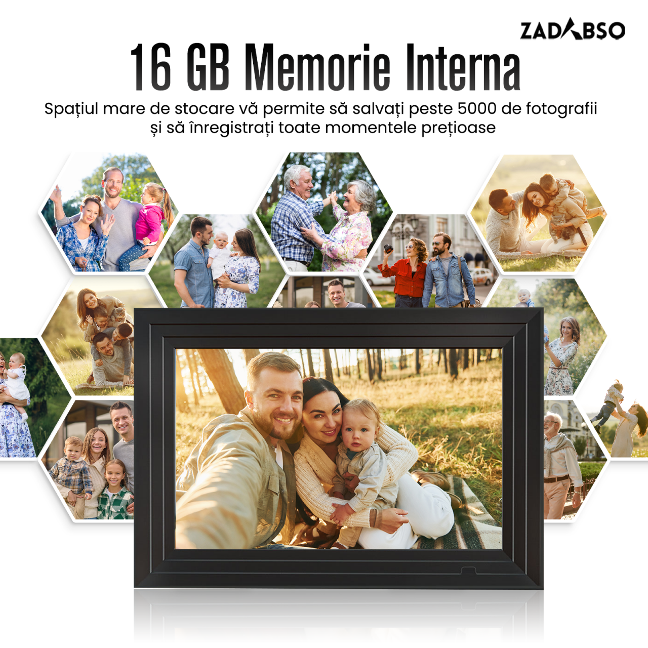 Rama Foto Digitala Zadabso®, 10.1 inch, Aplicatia Uhale, Touchscreen 1024x600, 350 lumeni, 16 GB, WIFI, MicroSD, Poze/Video, Difuzor [4]