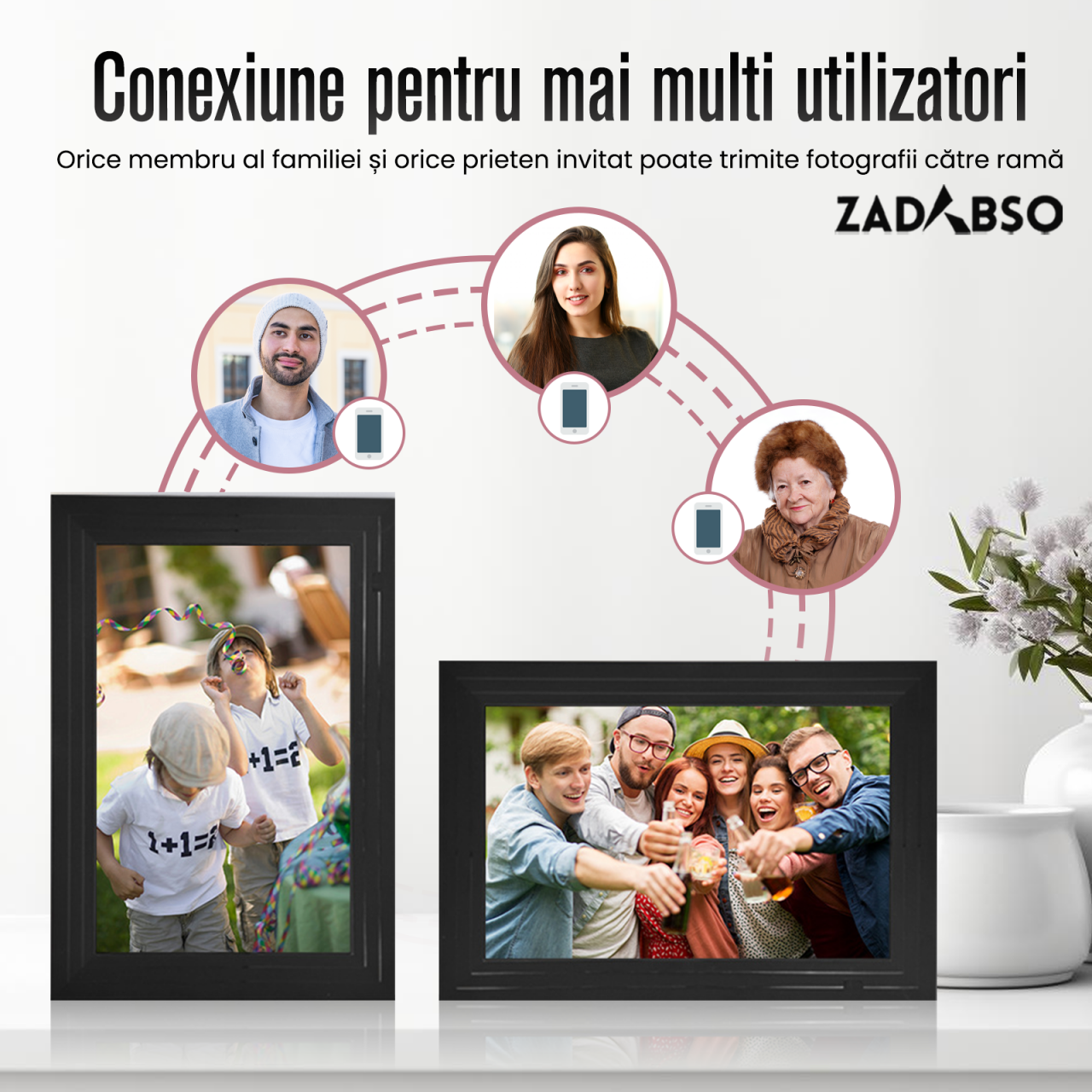 Rama Foto Digitala Zadabso®, 10.1 inch, Aplicatia Uhale, Touchscreen 1024x600, 350 lumeni, 16 GB, WIFI, MicroSD, Poze/Video, Difuzor [6]