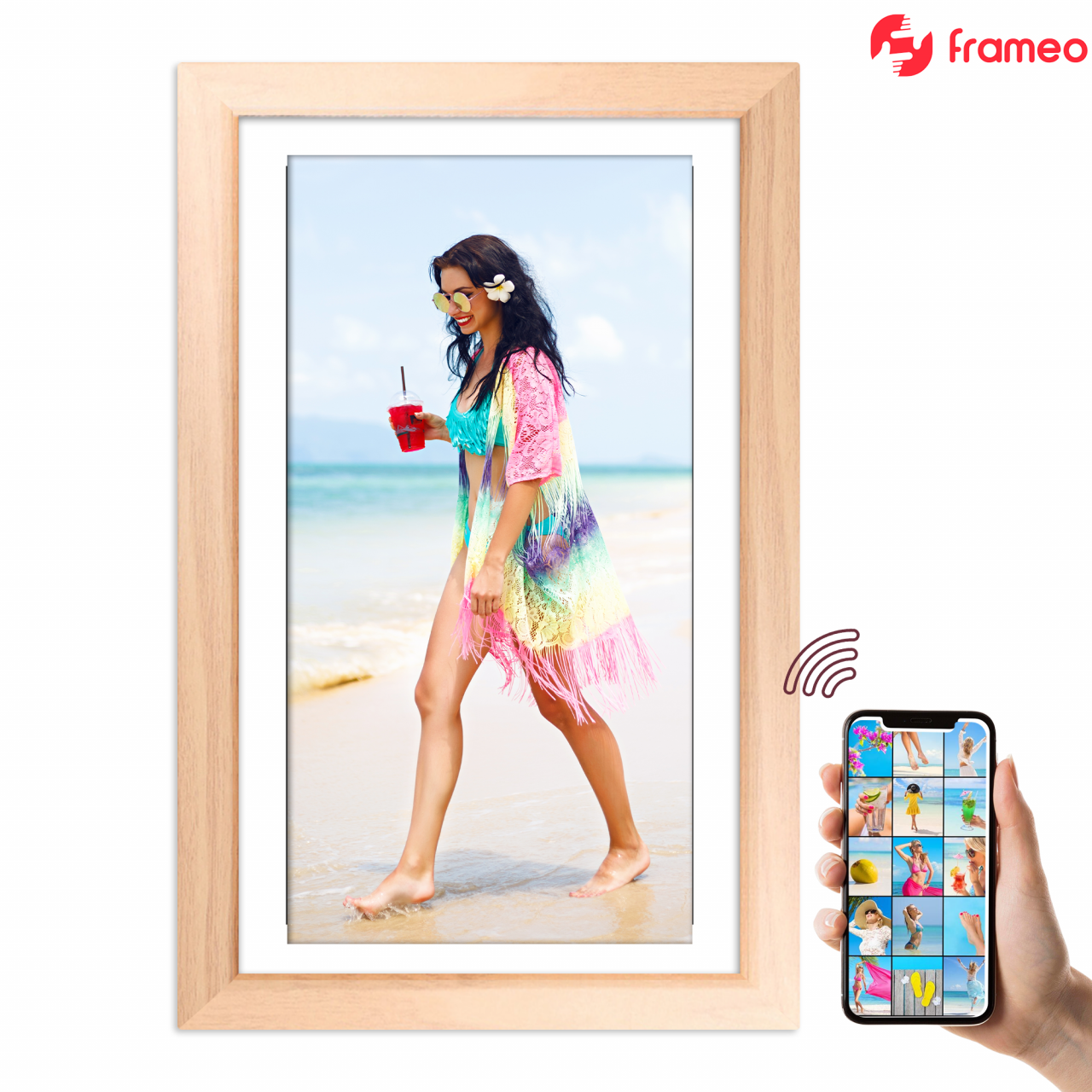 Rama Foto Digitala Zadabso®, 15.6 inch, Aplicatia Frameo, Touchscreen 1920x1080, 32 GB, WIFI, MicroSD, Poze/Video, Difuzor [1]