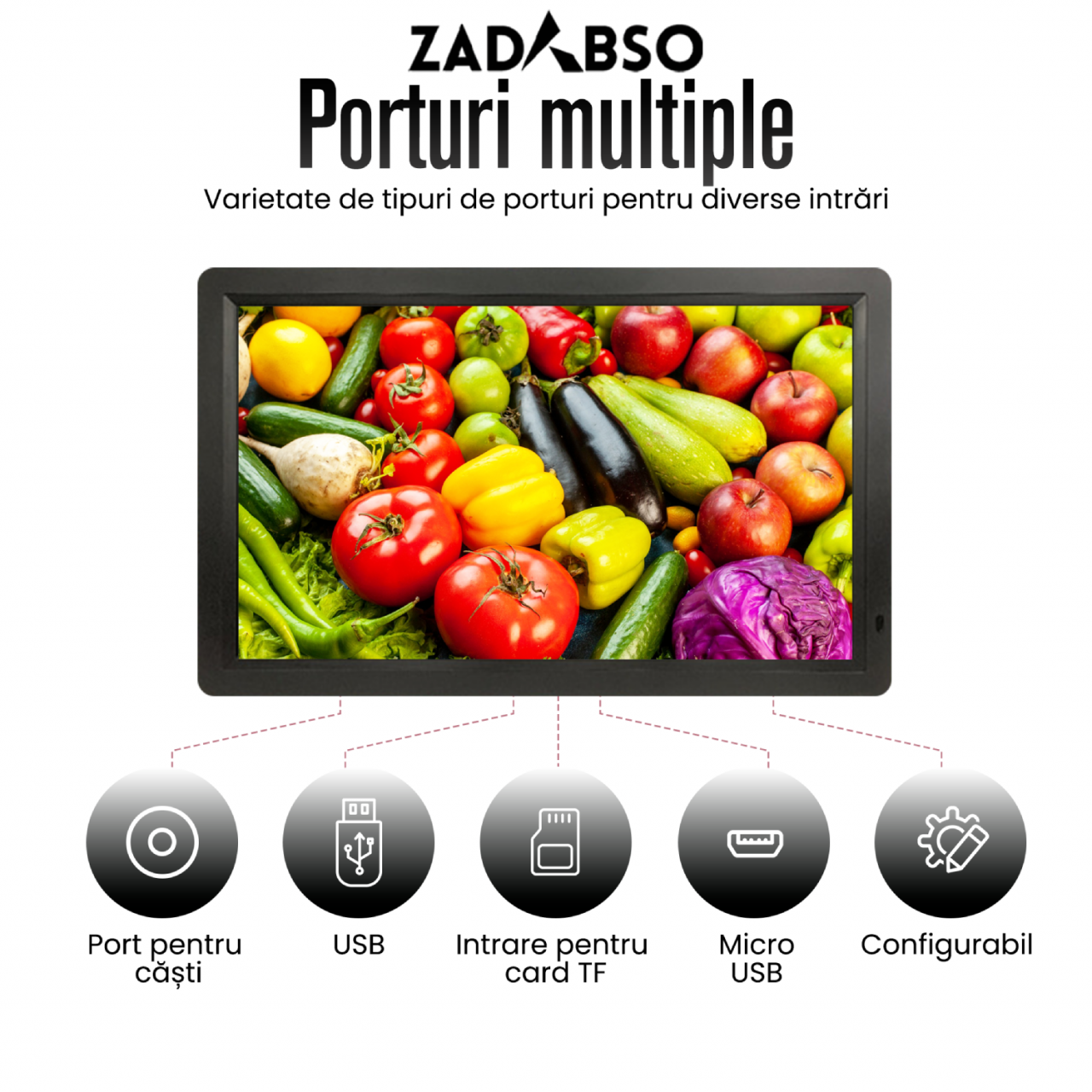 Rama Foto Digitala Zadabso®, 21.5 INCH, 1920*1080, WIFI, MicroSD, Poze/Video, Difuzor [3]