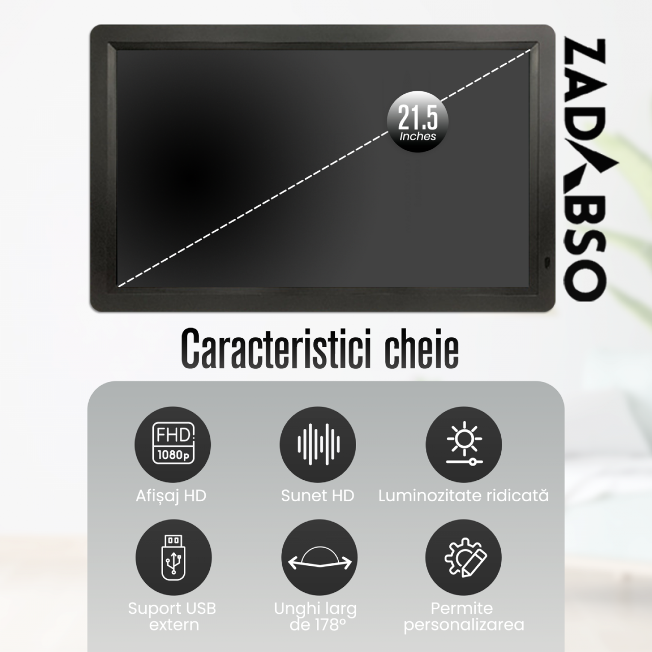 Rama Foto Digitala Zadabso®, 21.5 INCH, 1920*1080, WIFI, MicroSD, Poze/Video, Difuzor [6]