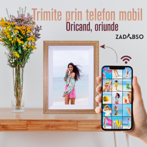 Rama Foto Digitala 10.1 inch, Zadabso®, 32 GB, Android 6.0, Touchscreen 1280 x 800 HD IPS, Aplicatie Frameo, MicroSD, Poze/Video, Difuzor [4]