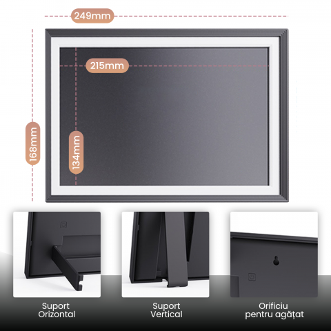 Rama Foto Digitala Zadabso®, 10.1 inch, Android 6.0, 16 GB, 300 Lumeni, Touchscreen 1280 x 800 HD IPS, Aplicatie Frameo, MicroSD, Poze/Video, Difuzor [5]