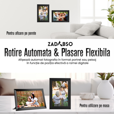 Rama Foto Digitala Zadabso®, 10.1 inch, Aplicatia Uhale, Touchscreen 1024x600, 350 lumeni, 16 GB, WIFI, MicroSD, Poze/Video, Difuzor [6]