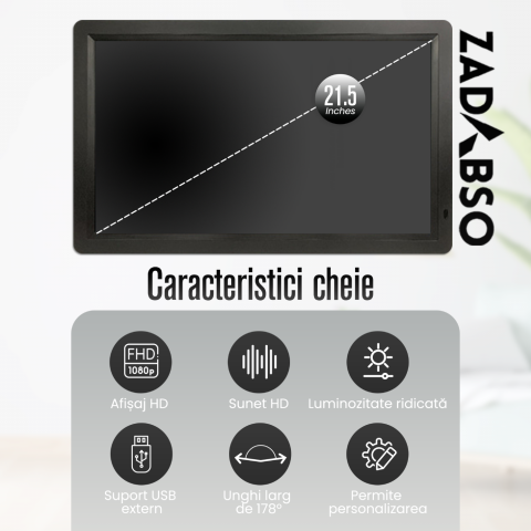 Rama Foto Digitala Zadabso®, 21.5 INCH, 1920*1080, WIFI, MicroSD, Poze/Video, Difuzor [5]