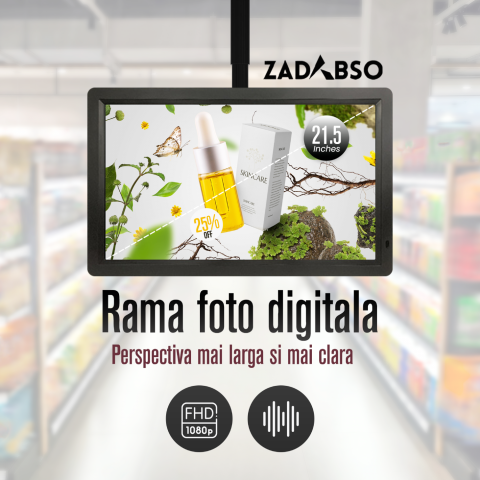 Rama Foto Digitala Zadabso®, 21.5 INCH, 1920*1080, WIFI, MicroSD, Poze/Video, Difuzor [1]