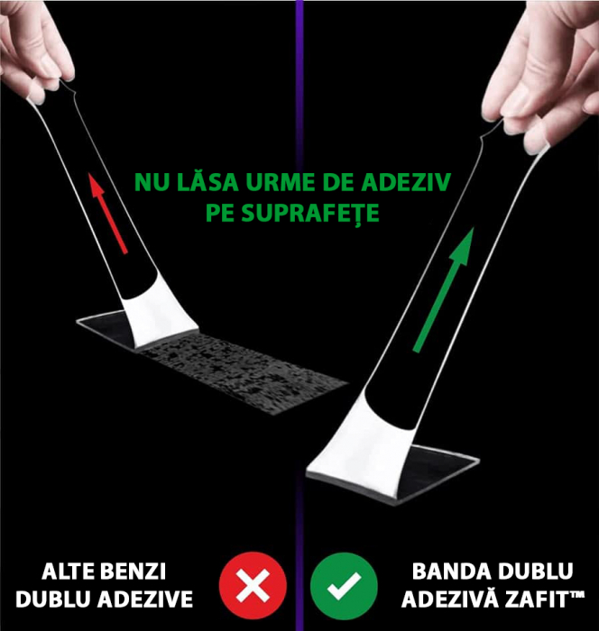 Banda dublu adeziva ZAFIT™, rezistenta la apa, siliconica, transparenta, 3 cm latime [4]