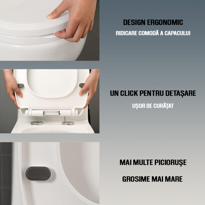 Capac WC ZAFIT® cu reductor si inchidere lenta Soft Close, 2 in 1 Adulti si Copii, Universal, compatibil cu toate vasele de toaleta [11]