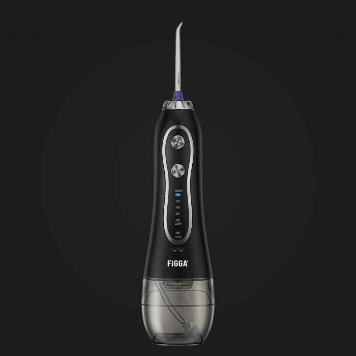 Dus bucal FiGGA® Oral-F101, Irigator portabil profesional, 8 Capete, Baterie 2500 mAh, 5 Viteze, 300 ml Rezervor, IPX7 Waterproof, Protectie supraincalzire, Gentuta depozitare, Negru [4]