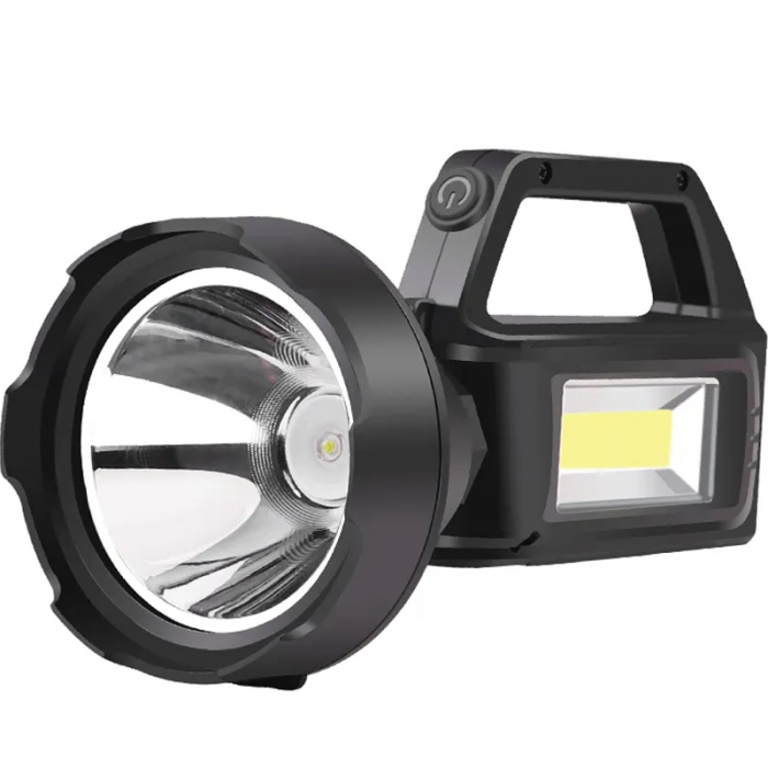 Lanterna multifunctionala FiGGA , LED 3W + COB, 500 lumeni, 1 acumulator x 18650 Li, Reincarcabila, Cablu de incarcare