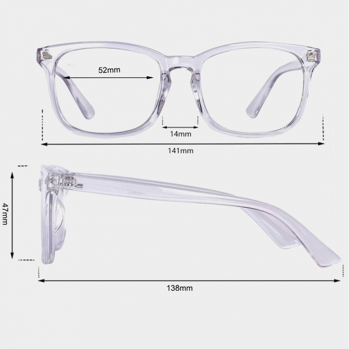 Ochelari protectie calculator ZAFIT™, ecran telefon, tableta, laptop, televizor, gaming, Anti-lumina albastra, Anti-reflexie Unisex, culoare Transparent [2]