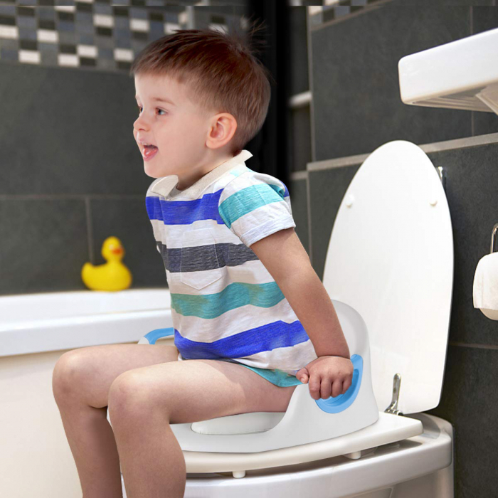 Reductor WC ZAFIT®, Portabil, capac toaleta copii, antiderapant, Alb/Albastru [6]