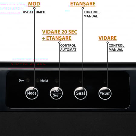 Aparat de vidat alimente ZAFIT™ VID-360 Professional, 30 cm bara de lipire, cu 10 pungi incluse, Negru [1]