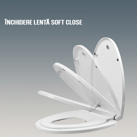 Capac WC ZAFIT® cu reductor si inchidere lenta Soft Close, 2 in 1 Adulti si Copii, Universal, compatibil cu toate vasele de toaleta [8]