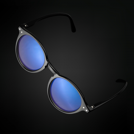 Ochelari protectie calculator ZAFIT™, ecran telefon, tableta, laptop, televizor, gaming, Anti-lumina albastra, Anti-reflexie, Unisex, model rotund, culoare Negru [2]