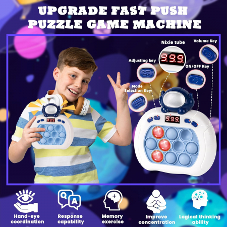 Pop it electric FiGGA®, Joc interactiv copii, 10 moduri de joc, 999 leveluri, Astronaut [1]