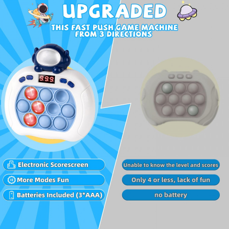 Pop it electric FiGGA®, Joc interactiv copii, 10 moduri de joc, 999 leveluri, Astronaut [3]