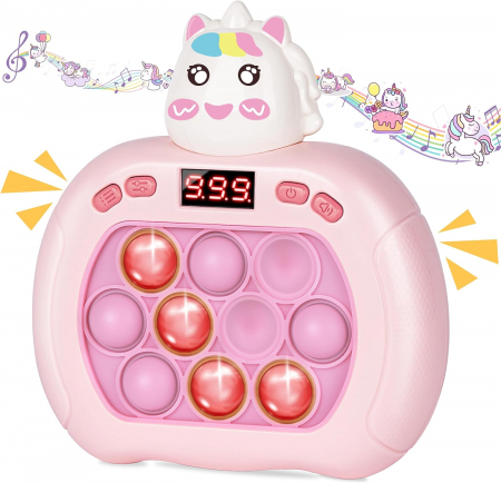 Jucarii copii - Pop it electric FiGGA®, Joc interactiv copii, 10 moduri de joc, 999 leveluri, Unicorn