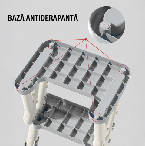 Reductor WC copii 2in1 ZAFIT® cu scara si inaltator, Pliabil, Portabil, colac suprafata de siguranta antialunecare, antiderapant, Gri [6]