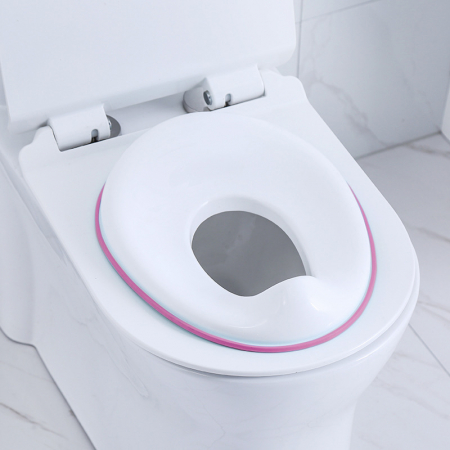 Capace WC copii & Reductoare WC - Reductor WC ZAFIT® - Portabil, capac toaleta copii, colac suprafata de siguranta antialunecare, antiderapant, Alb/Roz