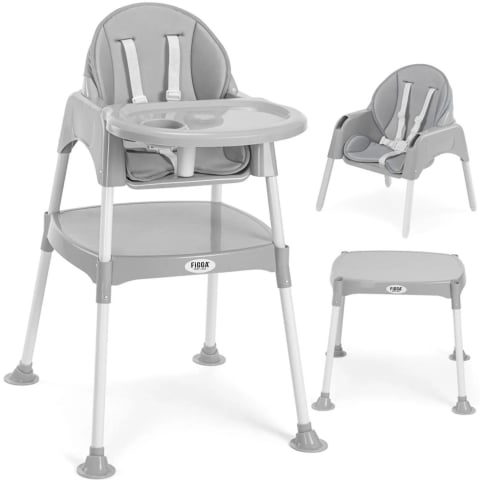Scaune de masa bebe - Scaun de masa bebe FiGGA® HighChair 3 in 1, Varsta 6-72 luni, Gri