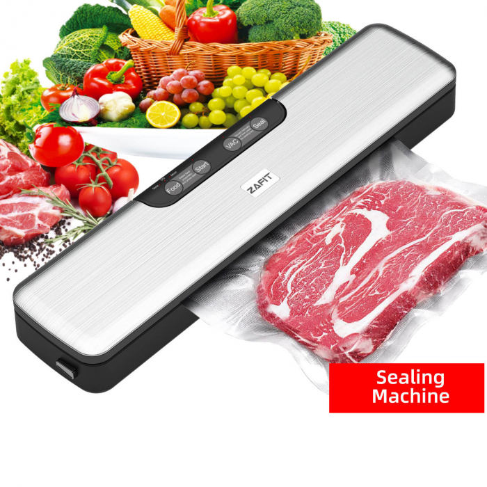 ZAFIT™ VID-125 Professional vákuumcsomagoló gép, 125 W, 32 cm-es hegesztőszalag, 5 vákuumtasak mellékelve, Ezüstmetál színű [6]