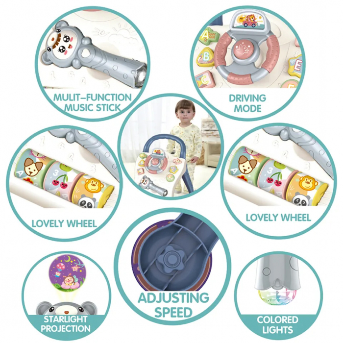 FiGGA® gyermek járássegítő – multifunkciós, oktató és szenzoros, zenés térrel és mikrofonnal, fiúknak és lányoknak [4]