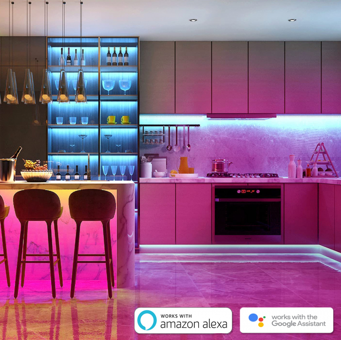 Striscia LED RGB ZAFIT™ 5 metri, esterno/interno IP65, adesiva, Wi-Fi, app per telefono, telecomando, modalità musica, timer, microfono, intensità luminosa regolabile [9]