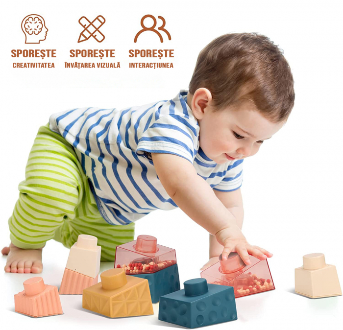 Montessori típusú oktató és érzékszervi torony játék csecsemőknek és 1, 2, 3 éves gyerekeknek, lányoknak és fiúknak [3]