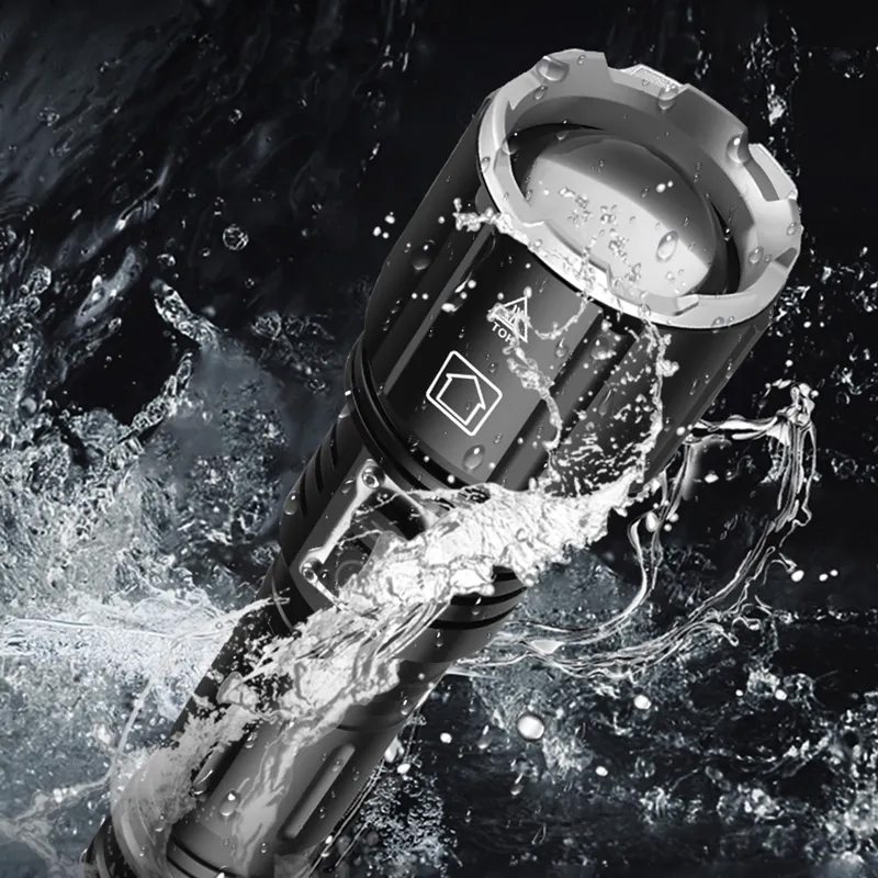 Professzionális erős zseblámpa FiGGA®, LED XHP-160, 48000 lumen, 26650 Li akkumulátor, töltőkábel [5]