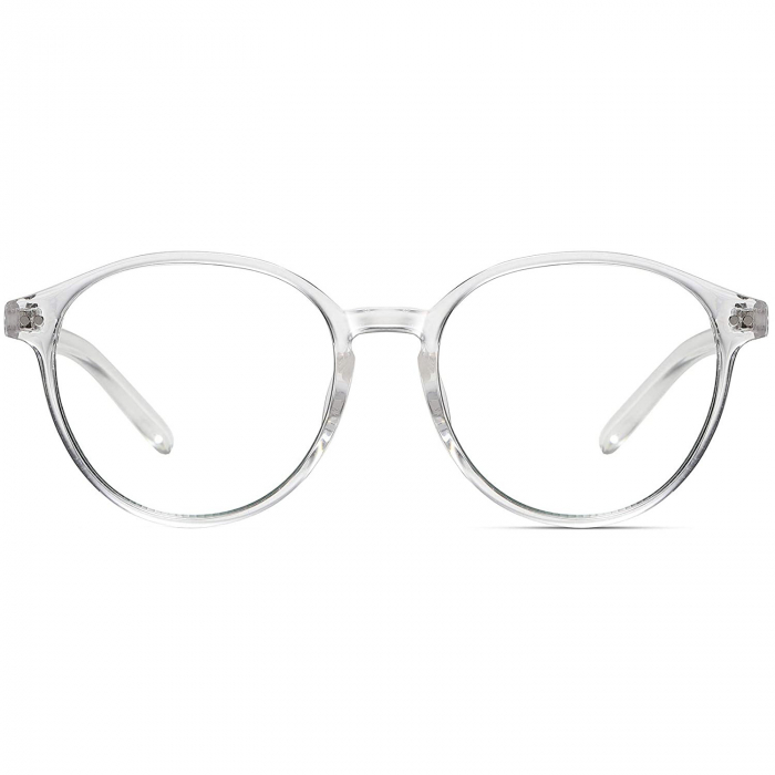 Occhiali protettivi ZAFIT™ per computer, schermo telefono, tablet, laptop, televisore, gaming, anti-luce blu, anti-riflesso, unisex, modello rotondo, colore trasparente [1]