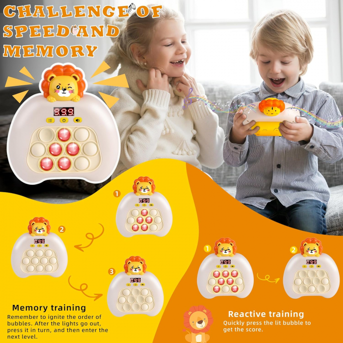Електрически Pop it FiGGA®, интерактивна детска игра, 10 режима на игра, 999 нива, Лъв [7]