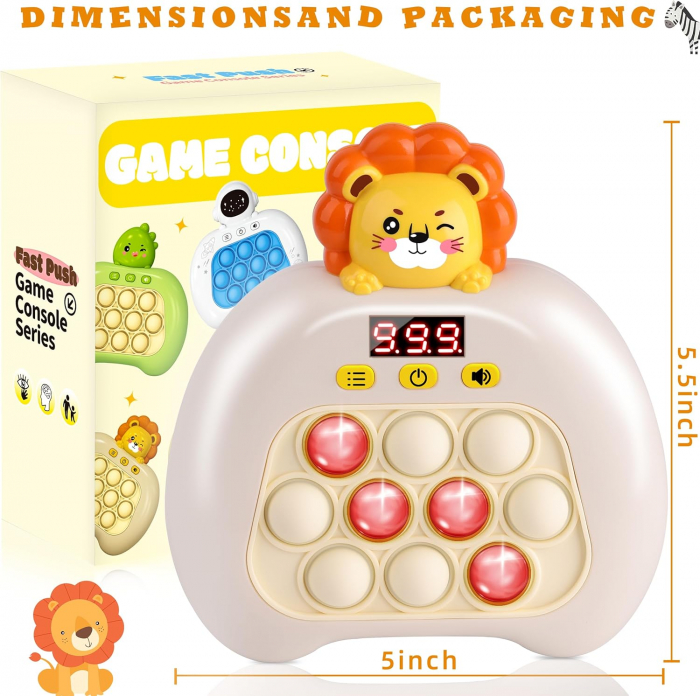 Електрически Pop it FiGGA®, интерактивна детска игра, 10 режима на игра, 999 нива, Лъв [3]