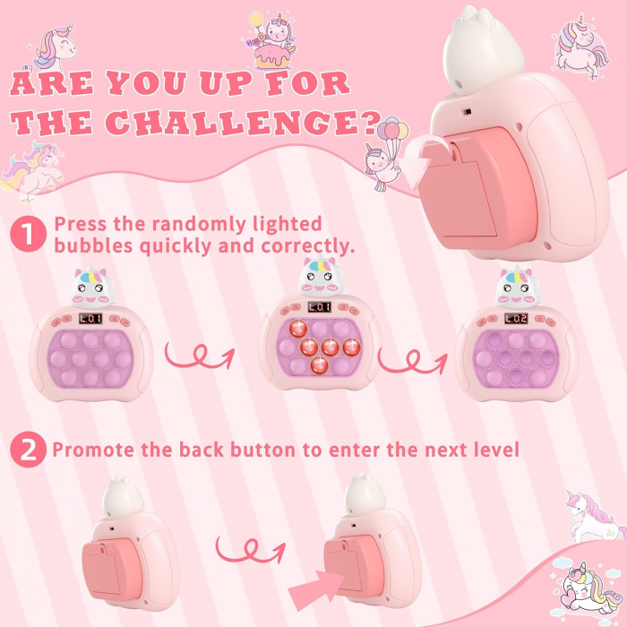 Pop it electric FiGGA®, Joc interactiv copii, 10 moduri de joc, 999 leveluri, Unicorn [4]
