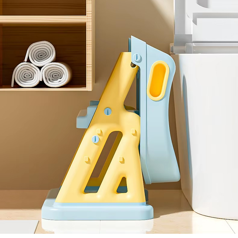 Riduttore WC per bambini 2in1 ZAFIT® con scala e rialzo, pieghevole, portatile, sedile con superficie antiscivolo e di sicurezza, blu/giallo [3]